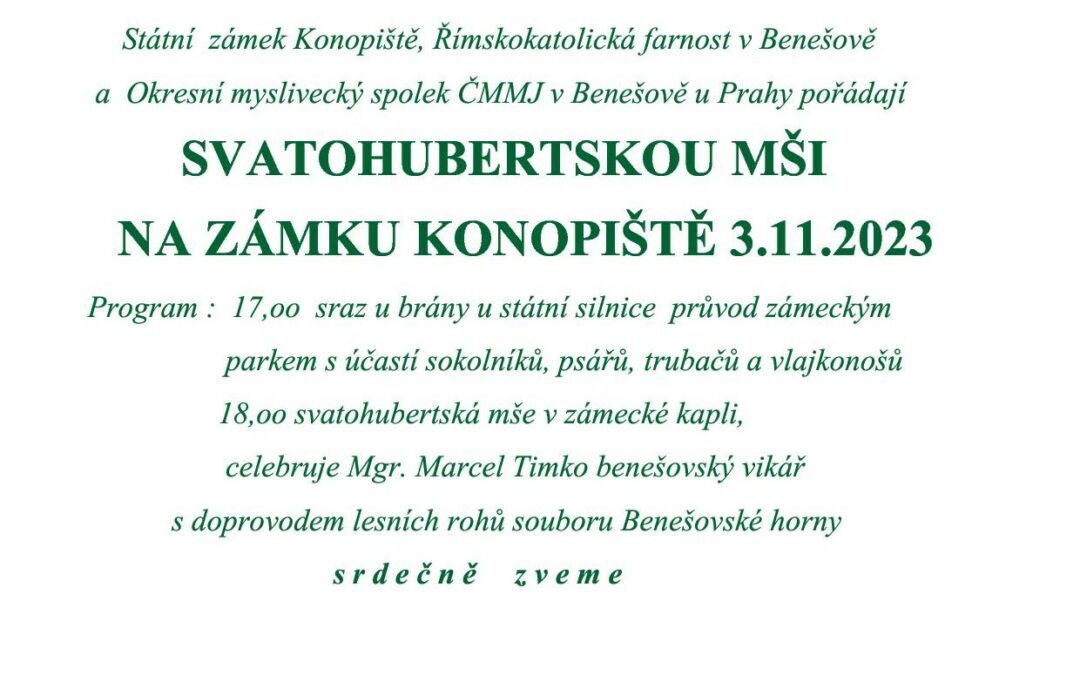 Svatohubertská mše na Zámku Konopiště 3. listopadu 2023